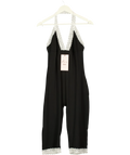 OH POLLY Black Calla Modal Lace-Trim Capri Jumpsuit Black, size UK XL — front