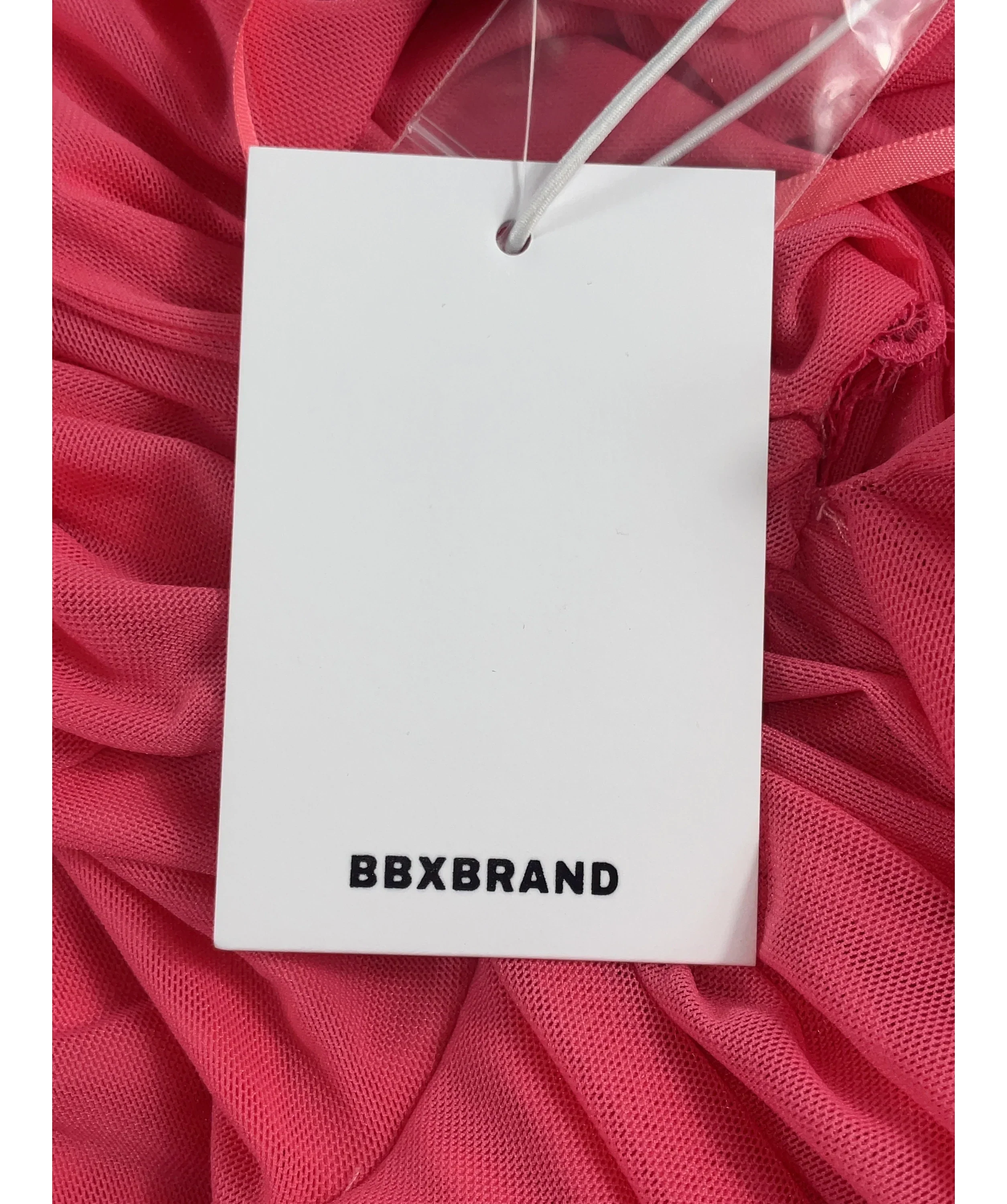 BBX BRAND Pink Rayani Pink Guava Halter Dress, size UK 18 — detail