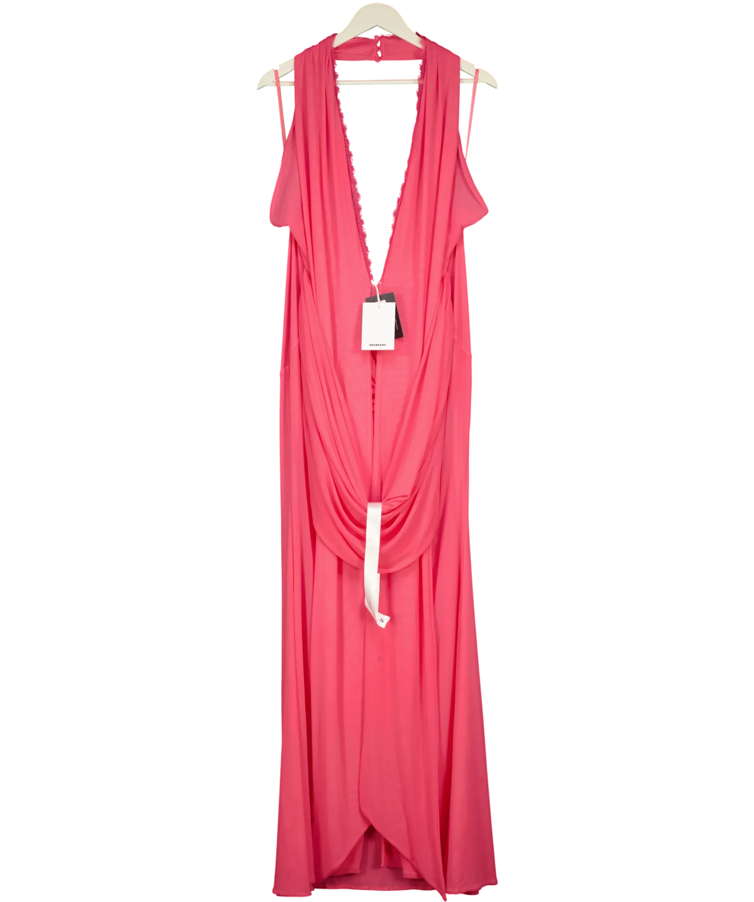 BBX BRAND Pink Rayani Pink Guava Halter Dress, size UK 18 — front