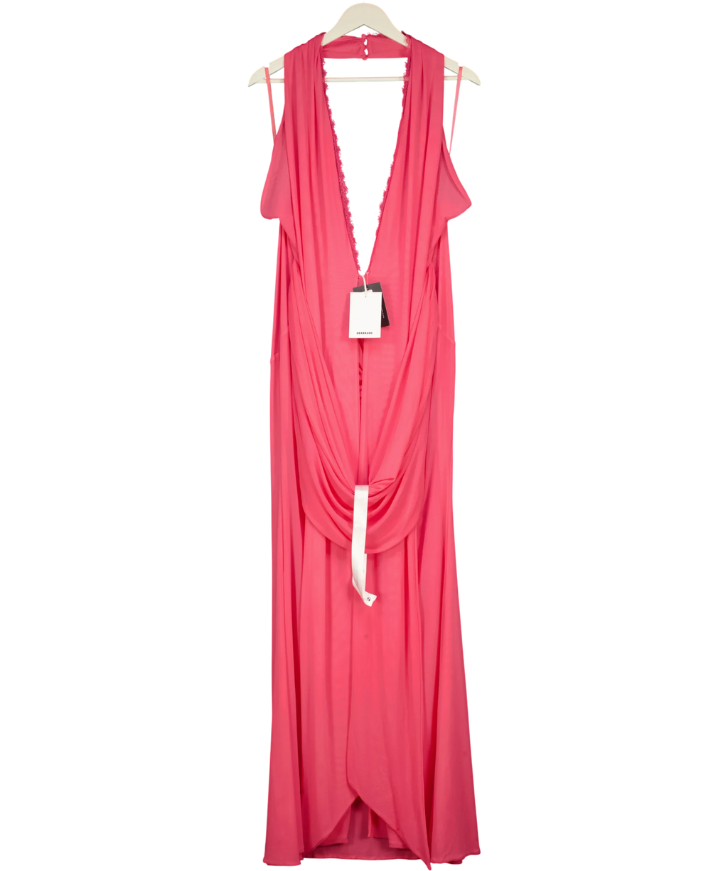 BBX BRAND Pink Rayani Pink Guava Halter Dress, size UK 18 — front