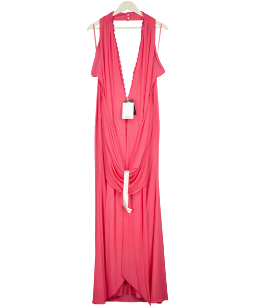 BBX BRAND Pink Rayani Pink Guava Halter Dress, size UK 18 — front