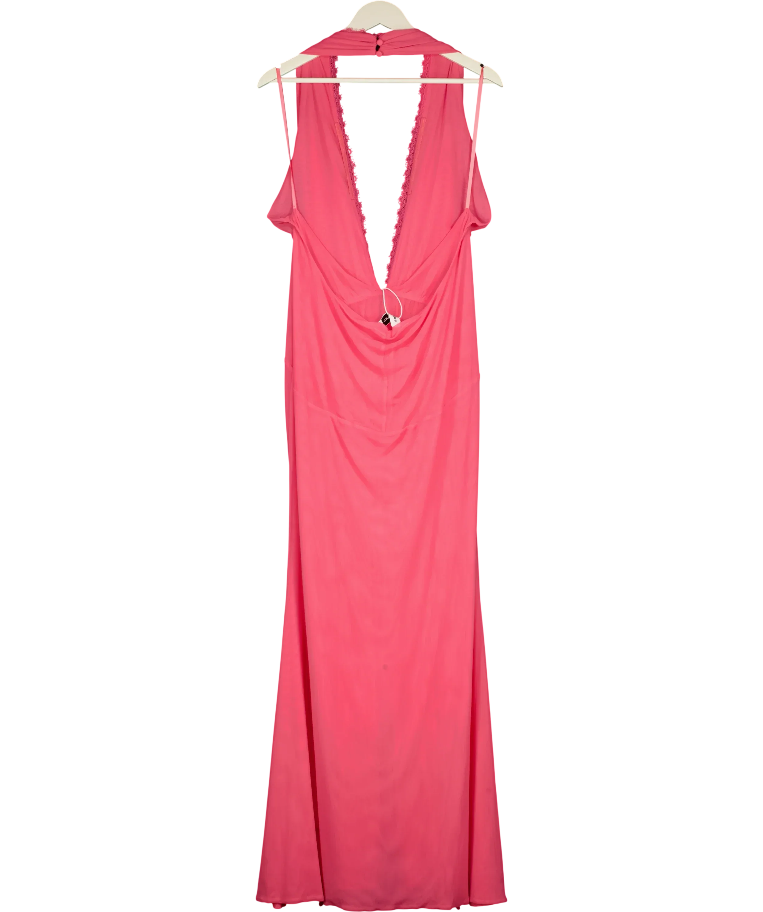 BBX BRAND Pink Rayani Pink Guava Halter Dress, size UK 18 — back