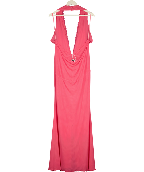 BBX BRAND Pink Rayani Pink Guava Halter Dress, size UK 18 — back