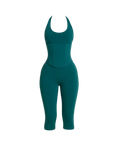 Mars the Label The Sandra Corset Waist Capri Jumpsuit In Teal Green UK 16