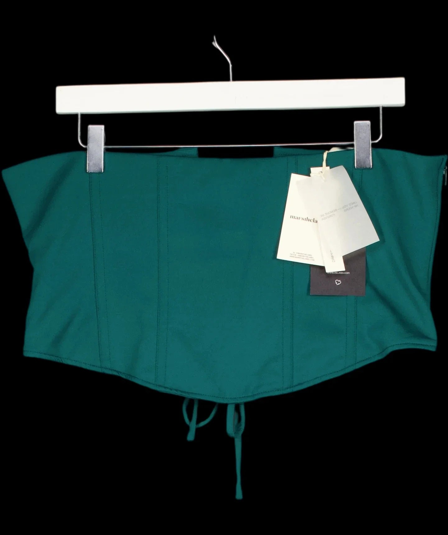 Mars the Label Green The Sandra Corset Waist Capri Jumpsuit In Teal Green, size UK 16 — label
