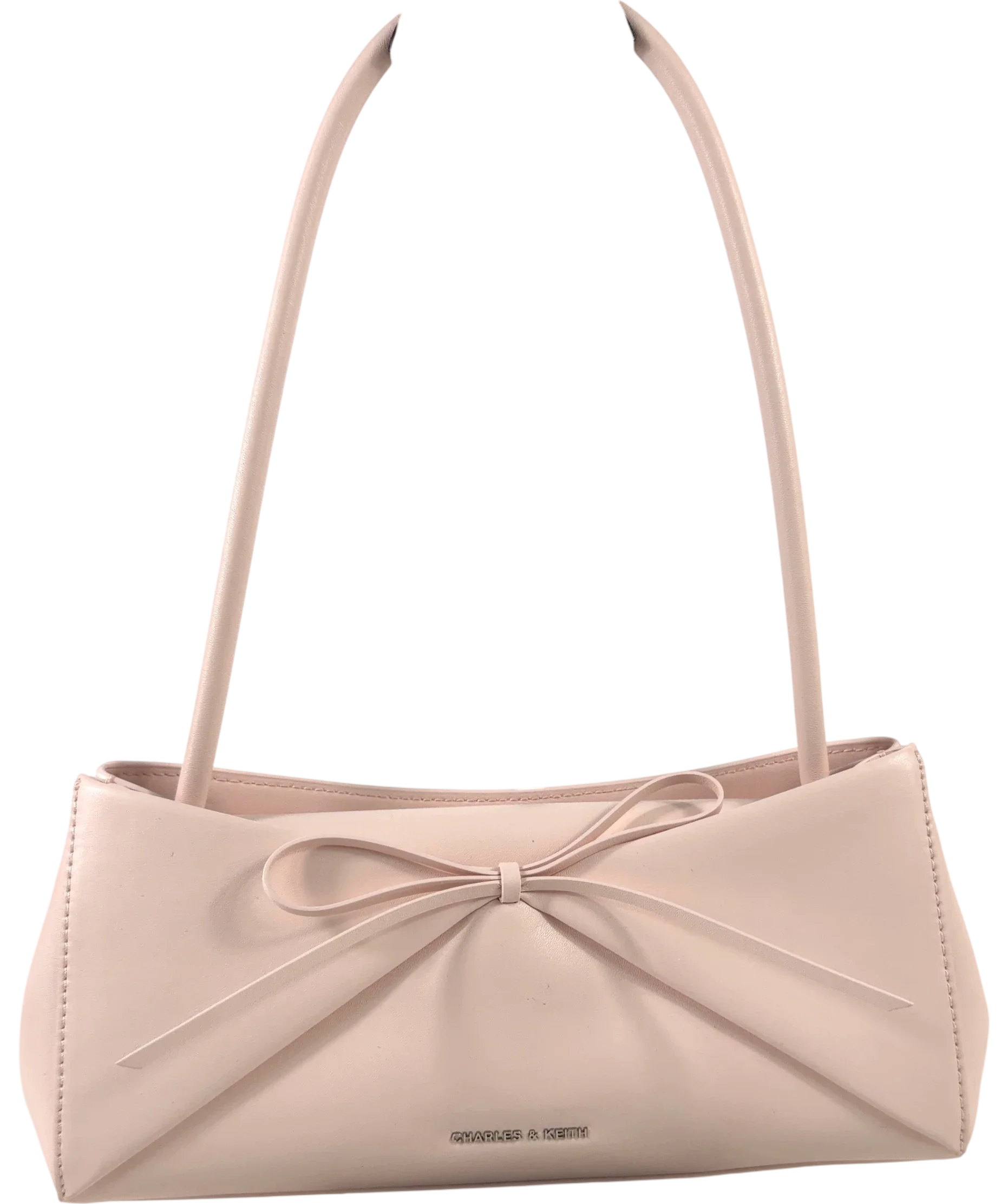 Charles & Keith Pink Hazel Bow Panelled Shoulder Bag — front