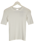 ZARA White Knit Short Sleeve Top UK S