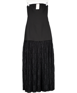NA-KD Black Bandeau Sculptural Lace Skirt Dress Eu32 UK XXS