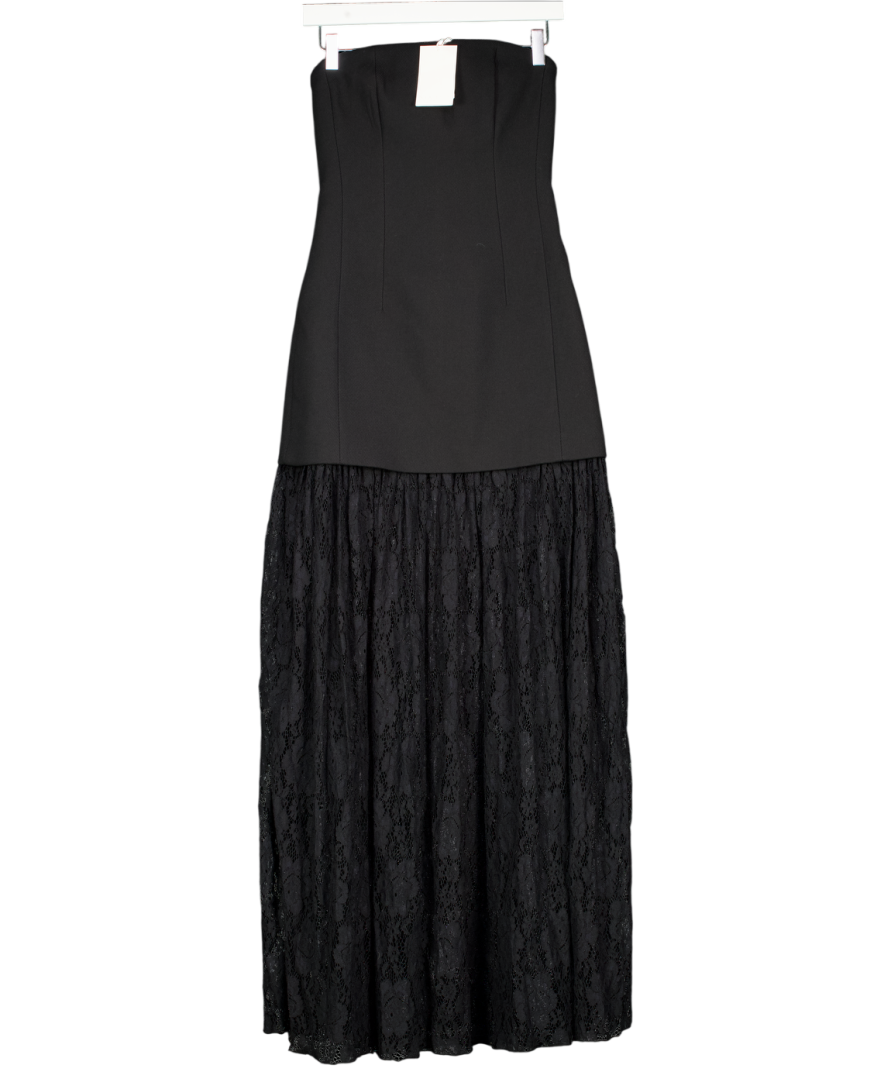NA-KD Black Bandeau Sculptural Lace Skirt Dress Eu32 UK XXS