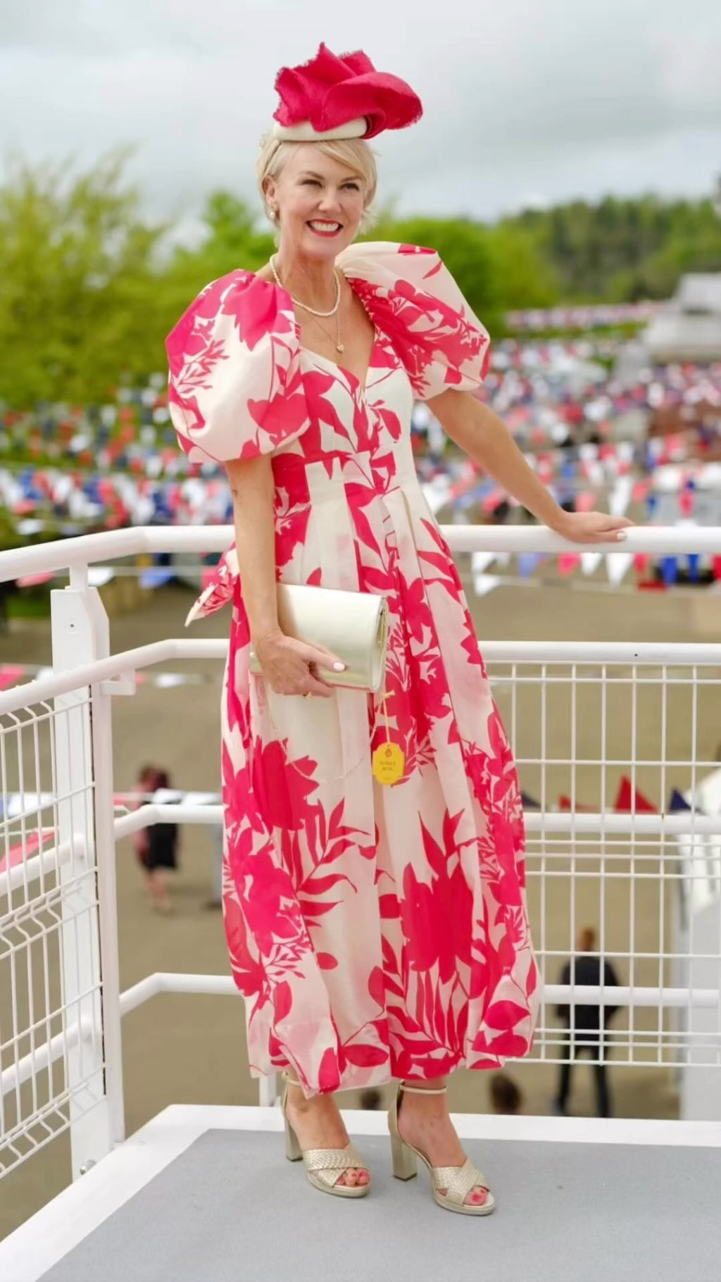 & Other Stories Red Voluminous Pleated Detail Maxi Dress UK 8