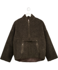 Legato Chocolate Brown Faux Shearling Zip Top UK M/L