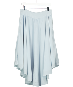 Uterque Blue Chiffon Dipped Hem Midi Skirt UK L
