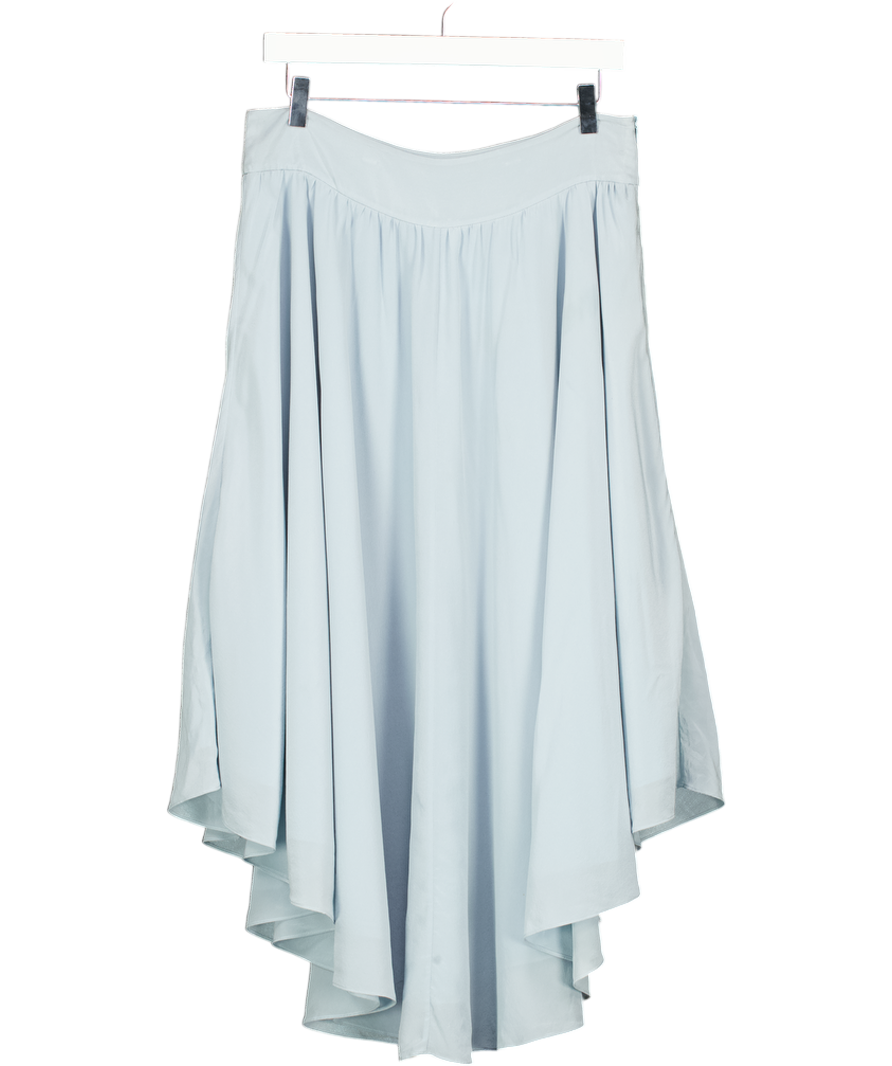 Uterque Blue Chiffon Dipped Hem Midi Skirt UK L