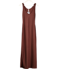 MANGO Brown Satin Dress With Low-cut Neckline UK S