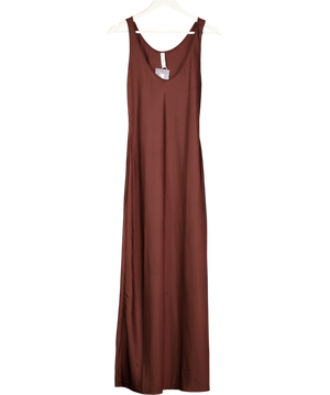MANGO Brown Satin Dress With Low-cut Neckline UK S