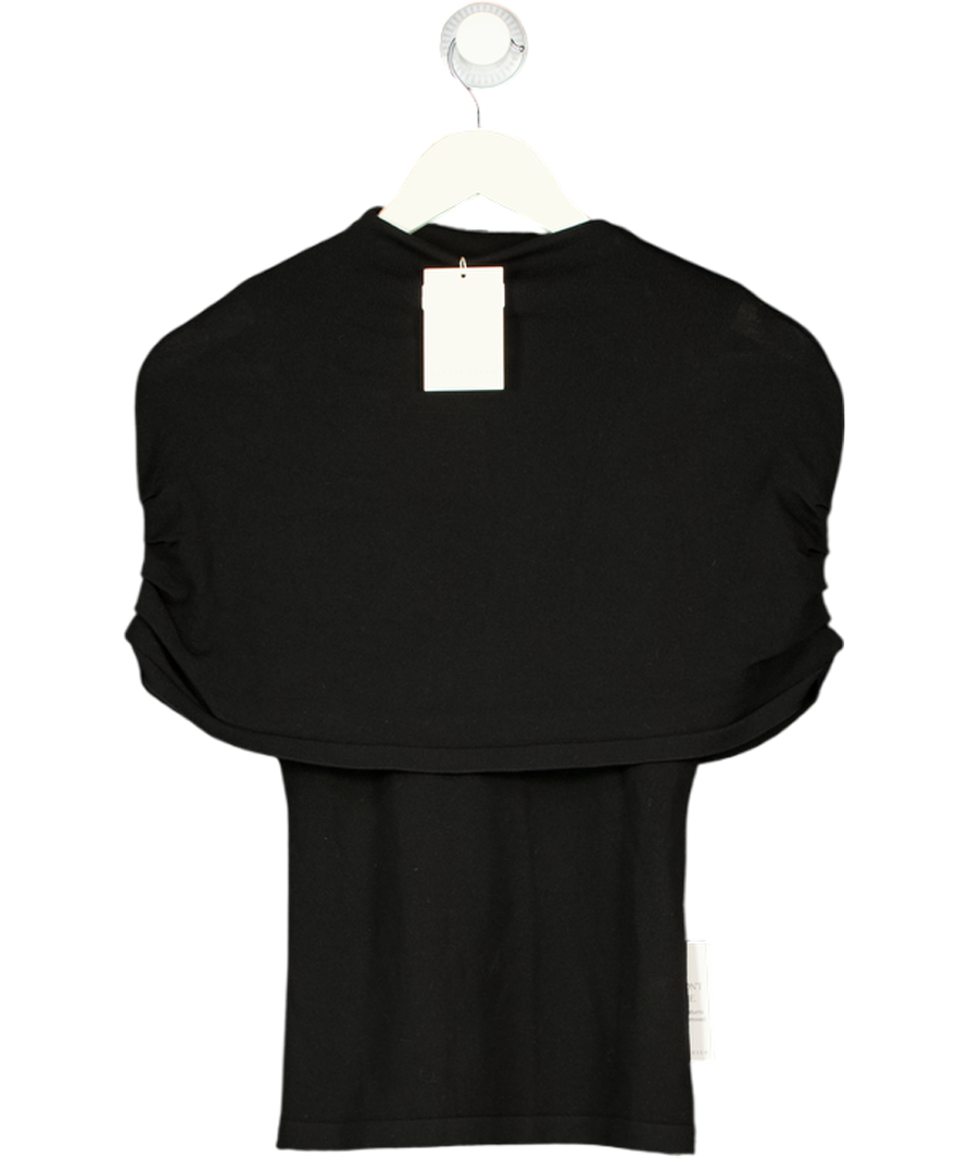 PRETTY LAVISH Black Adhara Knitted Poncho Top UK XS