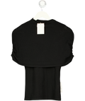 PRETTY LAVISH Black Adhara Knitted Poncho Top UK XS