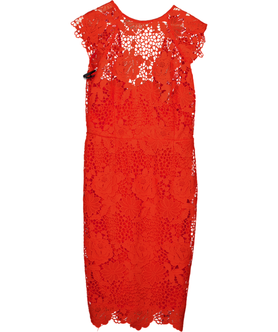 Paper Dolls Tall Orange Guipure Lace Dress UK 14