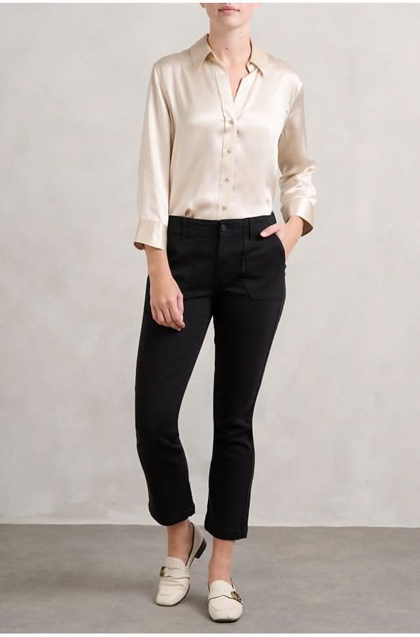 Paige Black mid-rise straight leg Mayslie Jeans UK W25