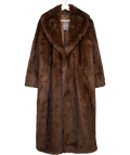 New Look Chocolate Brown Long Faux Fur Coat UK 12