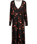 SAINT + SOFIA Black Maggie Wrap Midi Dress UK 22