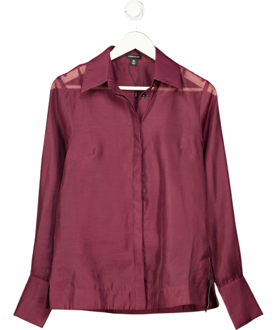 Karen Millen Purple Organdie Woven Shirt UK 8