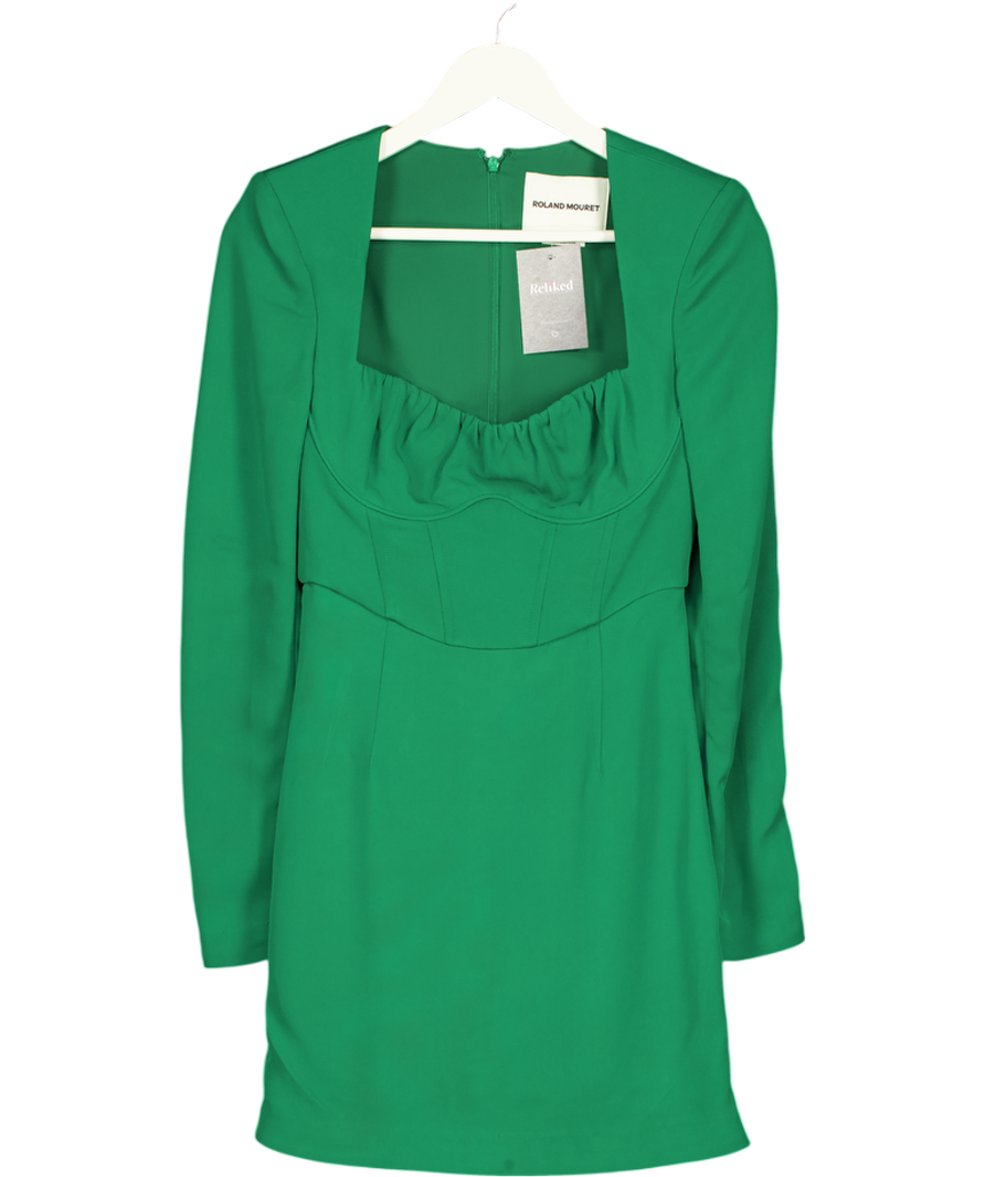 ROLAND MOURET Green Corset Inspired Cady Mini Dress UK 6 Reliked ROLAND MOURET Green Corset Inspired Cady Mini Dress UK 6 Reliked