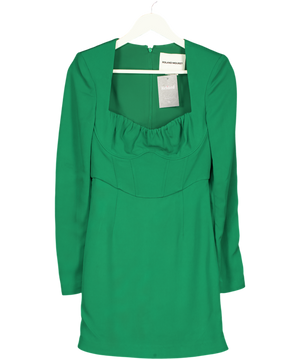 ROLAND MOURET Green Corset Inspired Cady Mini Dress UK 6