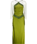 REFORMATION Green Jillian Silk Dress Sz0 UK 4