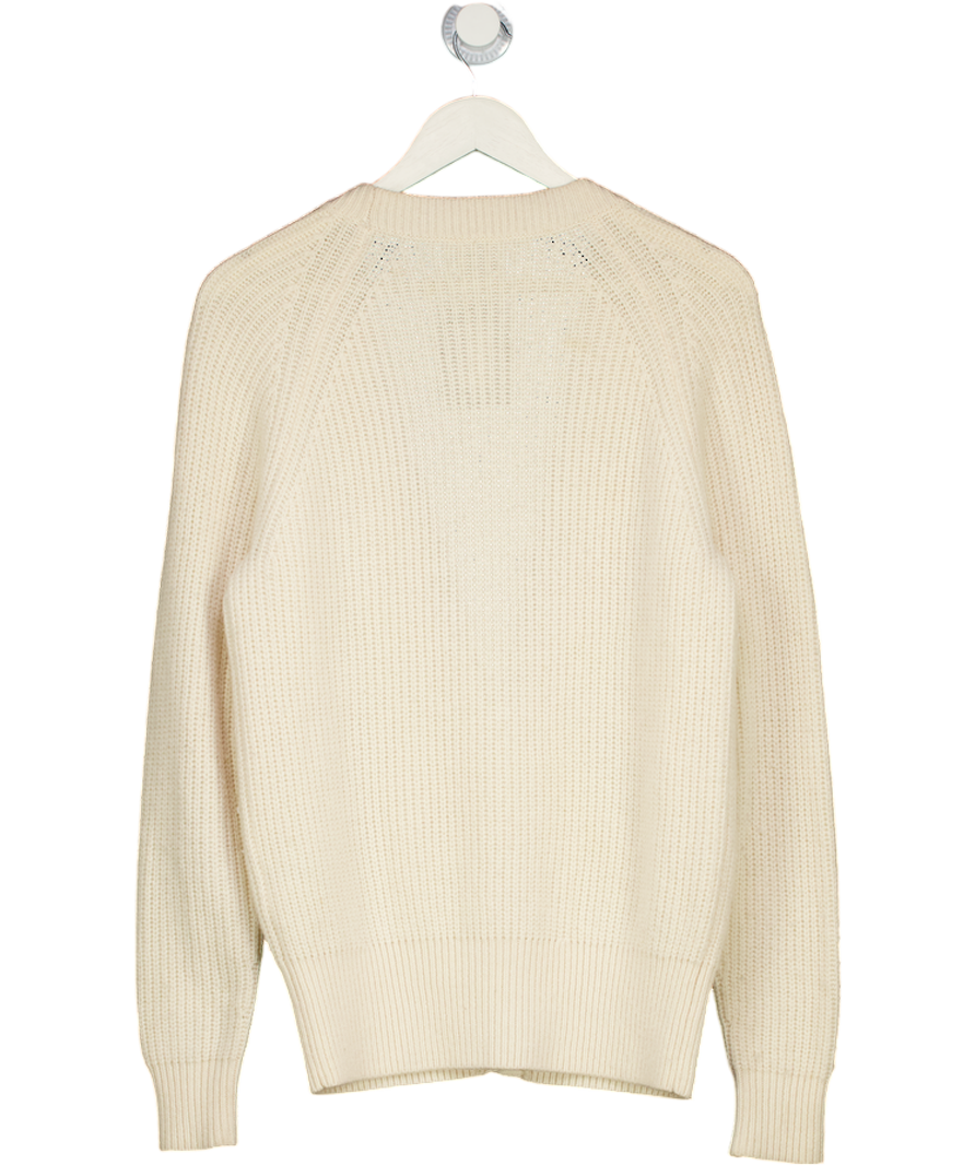 Iris & Ink Cream Wool Relaxed Cardigan UK S