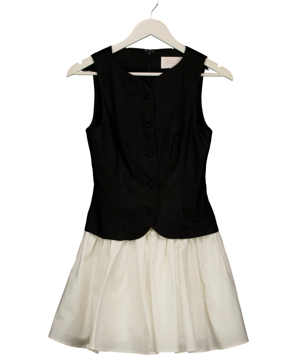 STONE COLD FOX X Revolve Hannah Mini Dress Black & White UK S