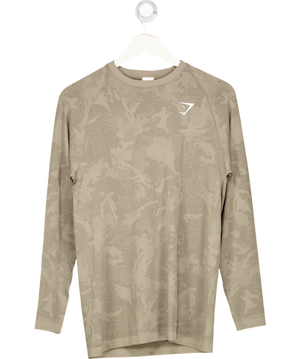 gymshark Green Geo Seamless Long Sleeve T-shirt UK M