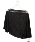 ASOS Black Asymmetric Sheer Lace Cape Top UK S