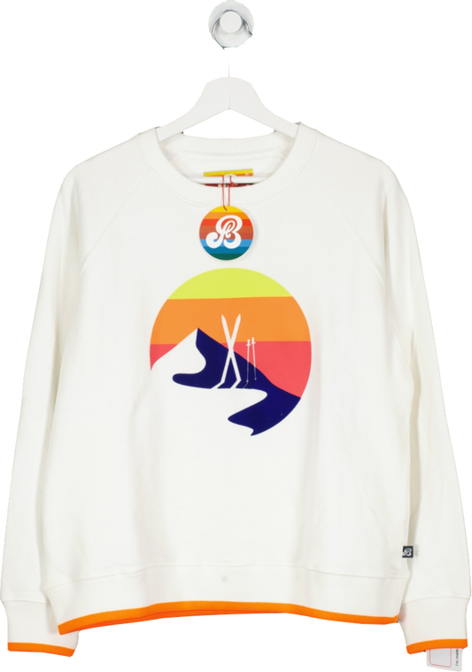 ST. BERT'S White Ski Shadow Printed Sweatshirt UK L