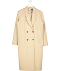 ASOS Beige Double Breasted Wool-look Long Coat UK 10