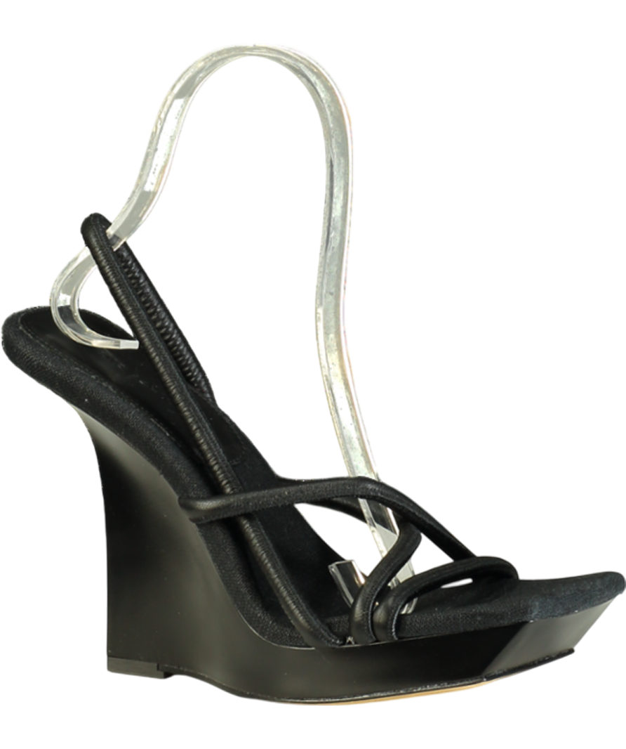 GIA BORGHINI Black X Rhw Leather Wedges UK 4 EU 37 👠