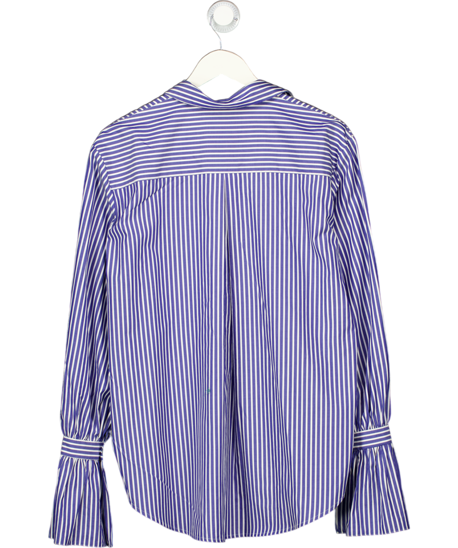 Mandibreeze Blue Jules Striped Frill Cuff Shirt UK M/L
