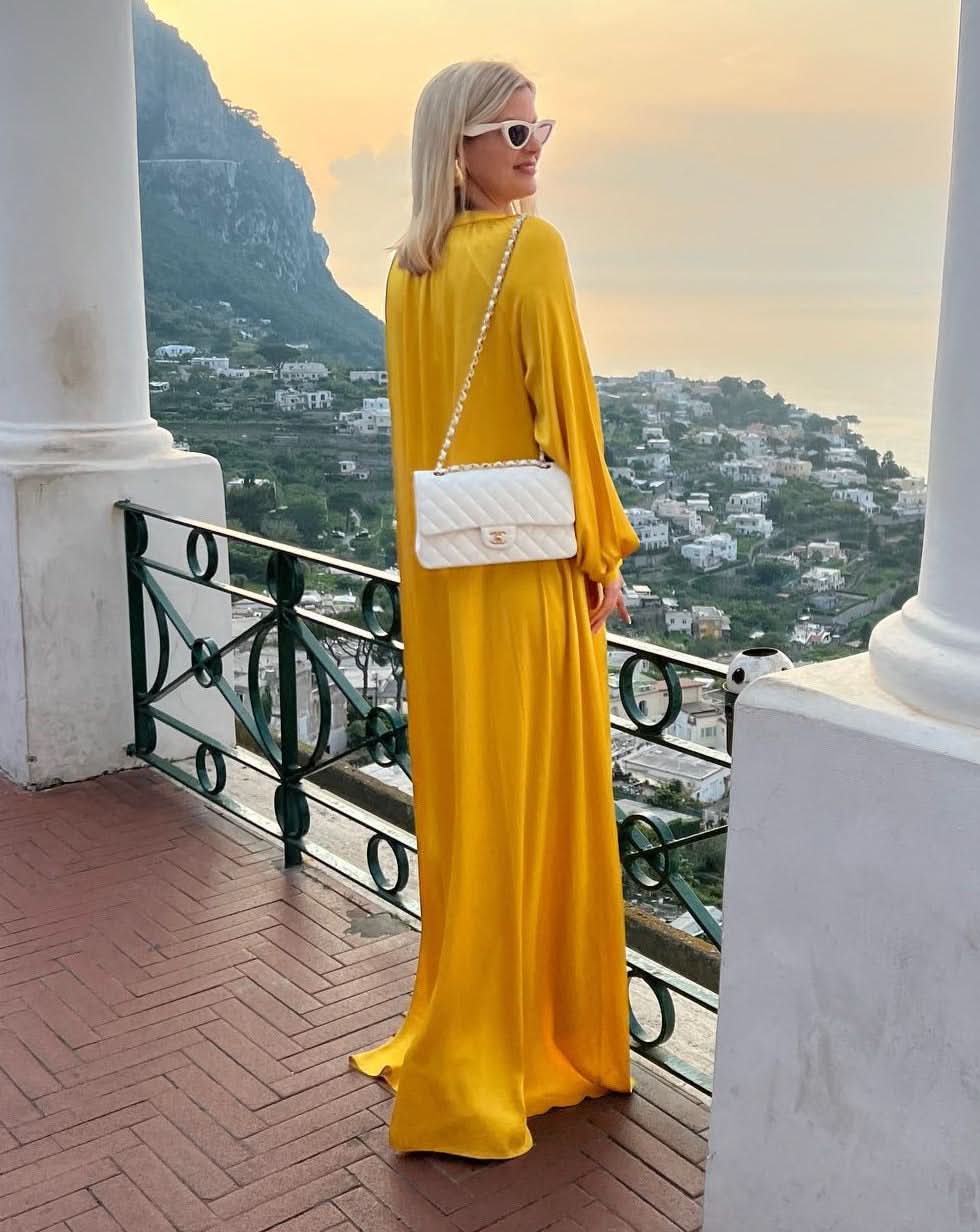 Bocan Yellow Nora Long Rayon Button Dress One Size