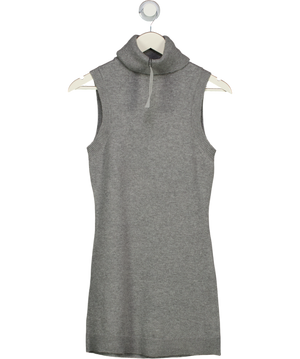 French Connection Grey Sleeveless Turtleneck Mini Dress UK XS