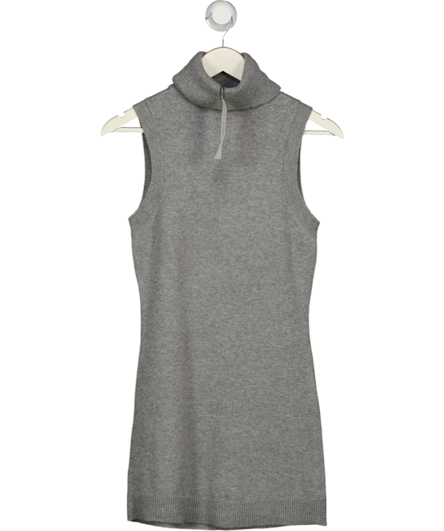 French Connection Grey Sleeveless Turtleneck Mini Dress UK XS