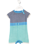 Lille barn Green Stripe Romper Button Fastening 9-12 Months