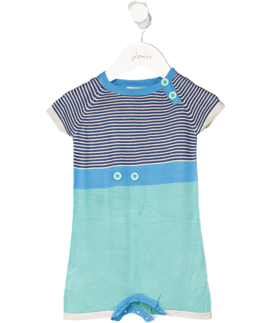 Lille barn Green Stripe Romper Button Fastening 9-12 Months