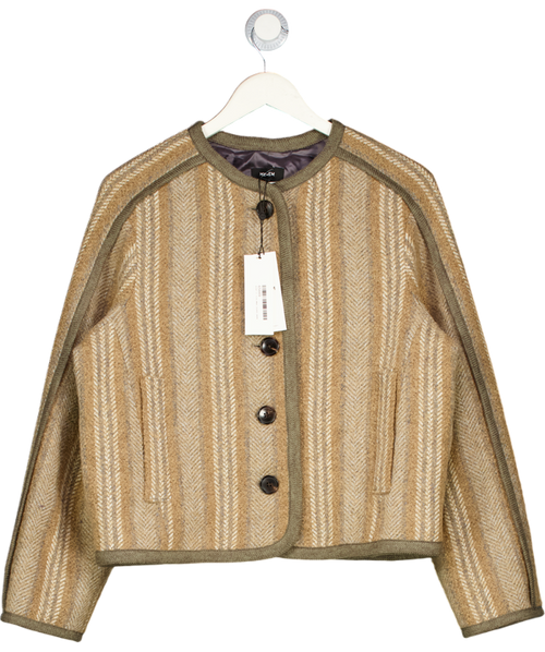 ME + EM Camel & Brown Short Cocoon Coat Italian Wool UK 10