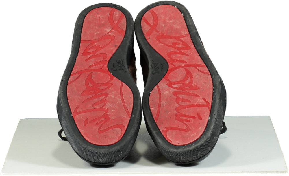 Christian Louboutin Black/Brown Camo High-top Sneakers UK 9