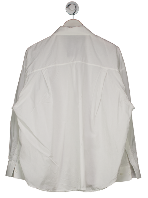 7 For All Mankind White Fitted Shirt In Popeline UK M
