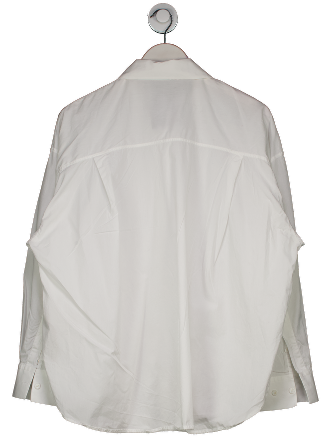 7 For All Mankind White Fitted Shirt In Popeline UK M