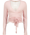 SISTERLY TRIBE Pink Soft Ballet Wrap Top Ballet Slipper pink, size UK M — front