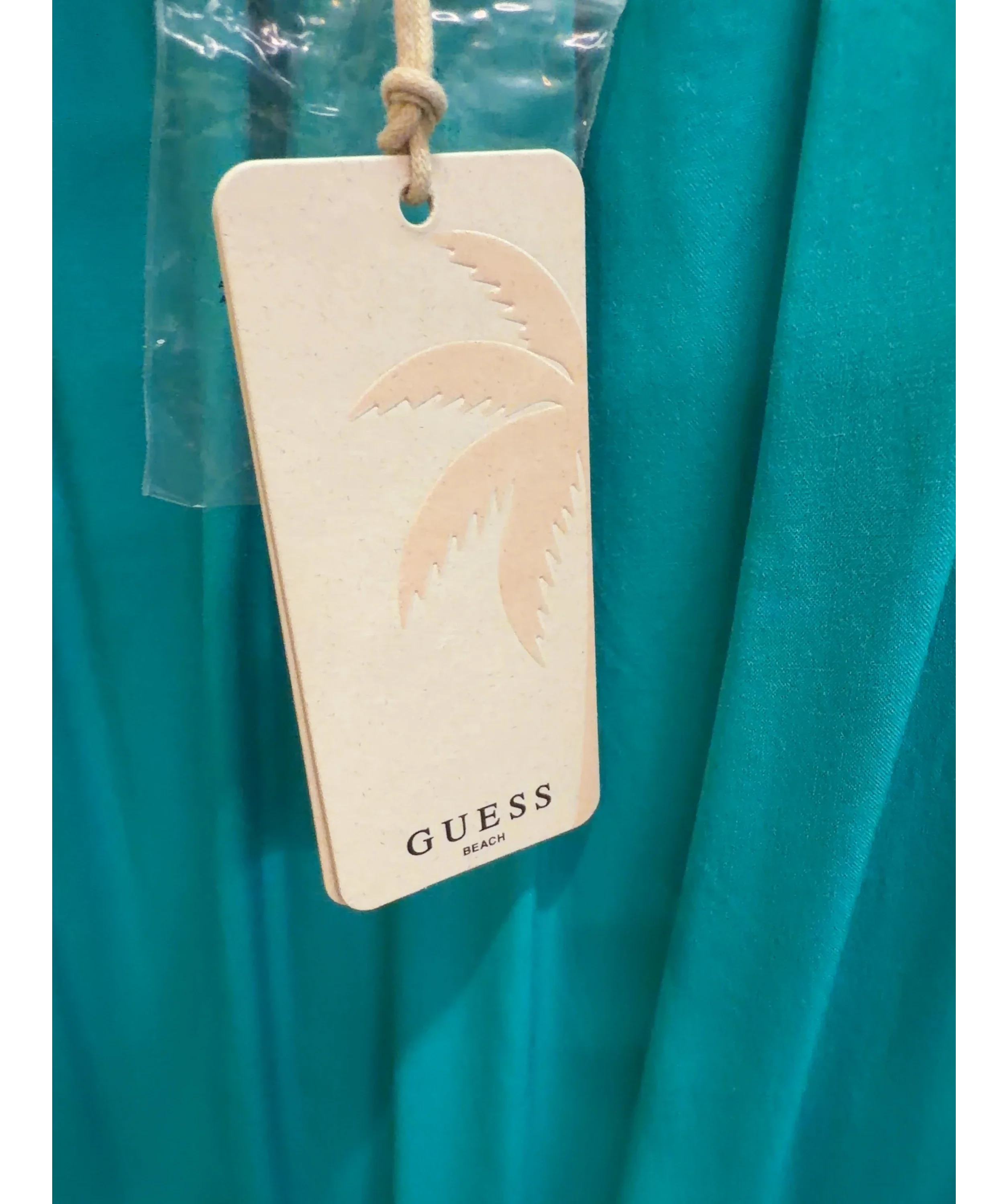 Guess teal Beach Tiered Maxi Skirt, size UK M — detail