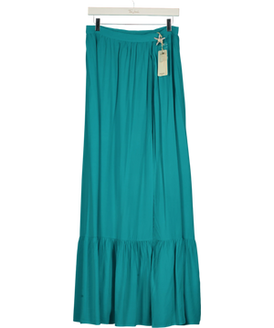 Guess Beach Tiered Maxi Skirt Green UK M