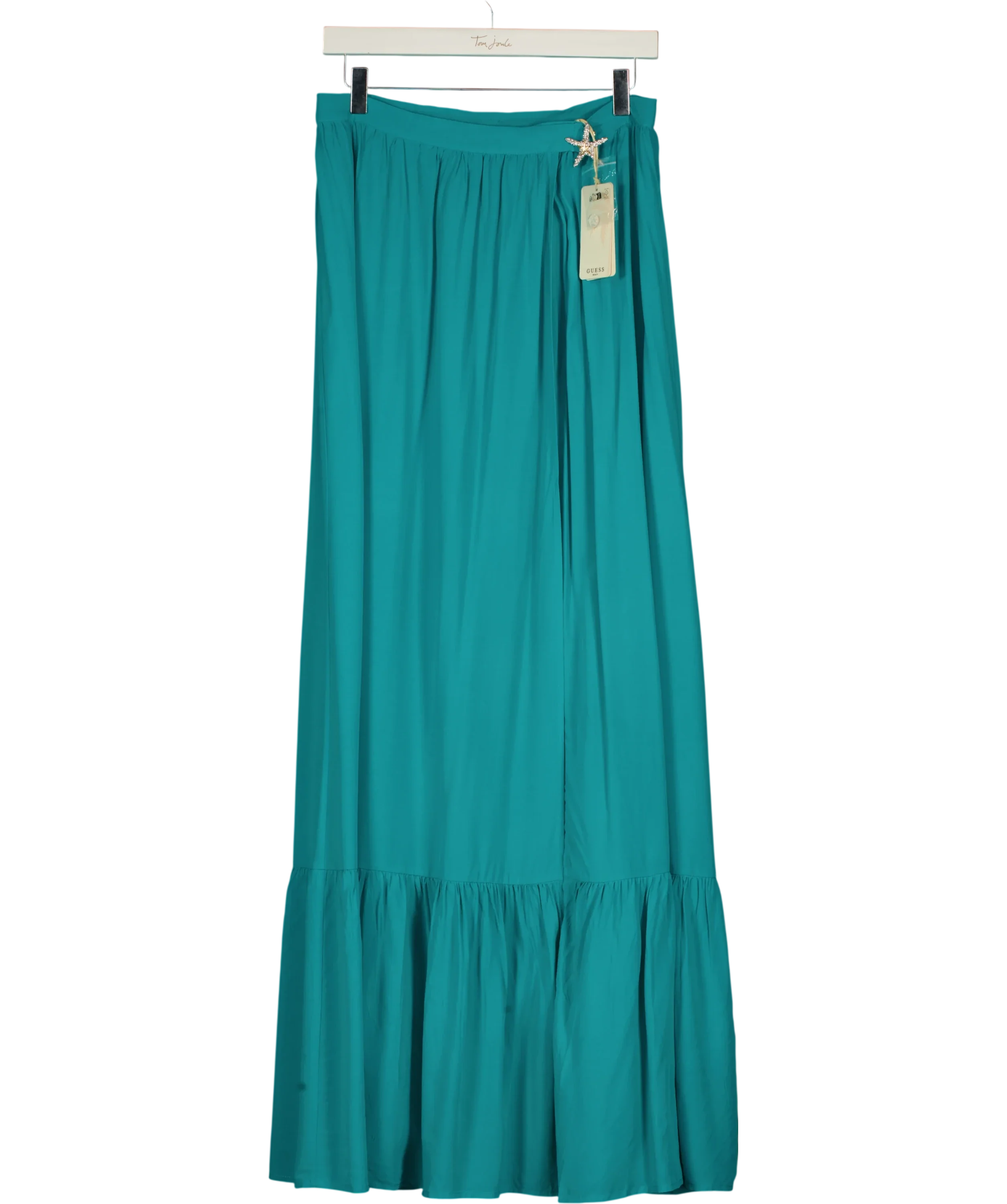 Guess teal Beach Tiered Maxi Skirt, size UK M — front